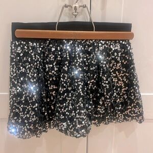 Justice size 10 black and silver sequin bubble skirt